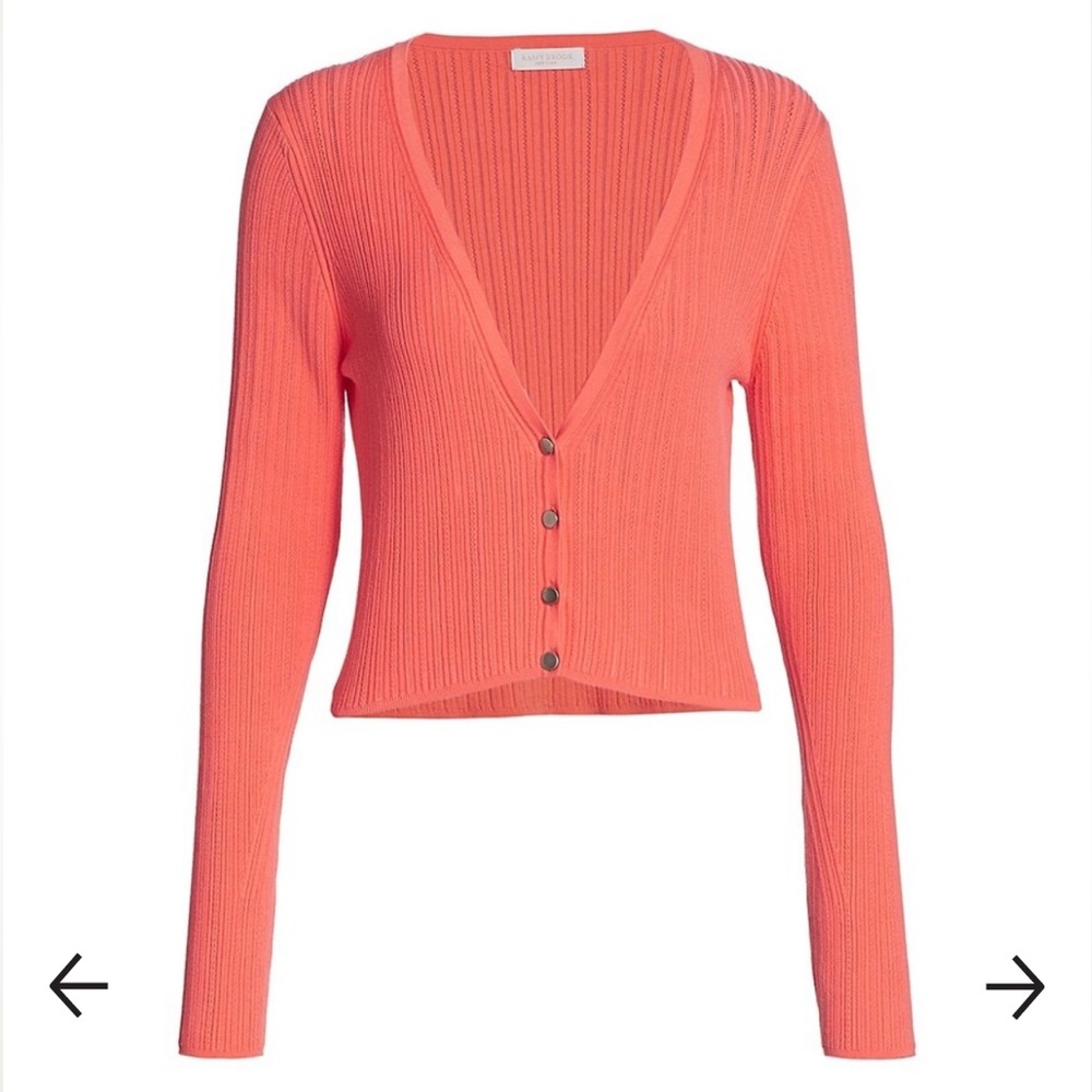 Sz Med - NWT - Ramy Brook Corey Crop Coral Cardigan